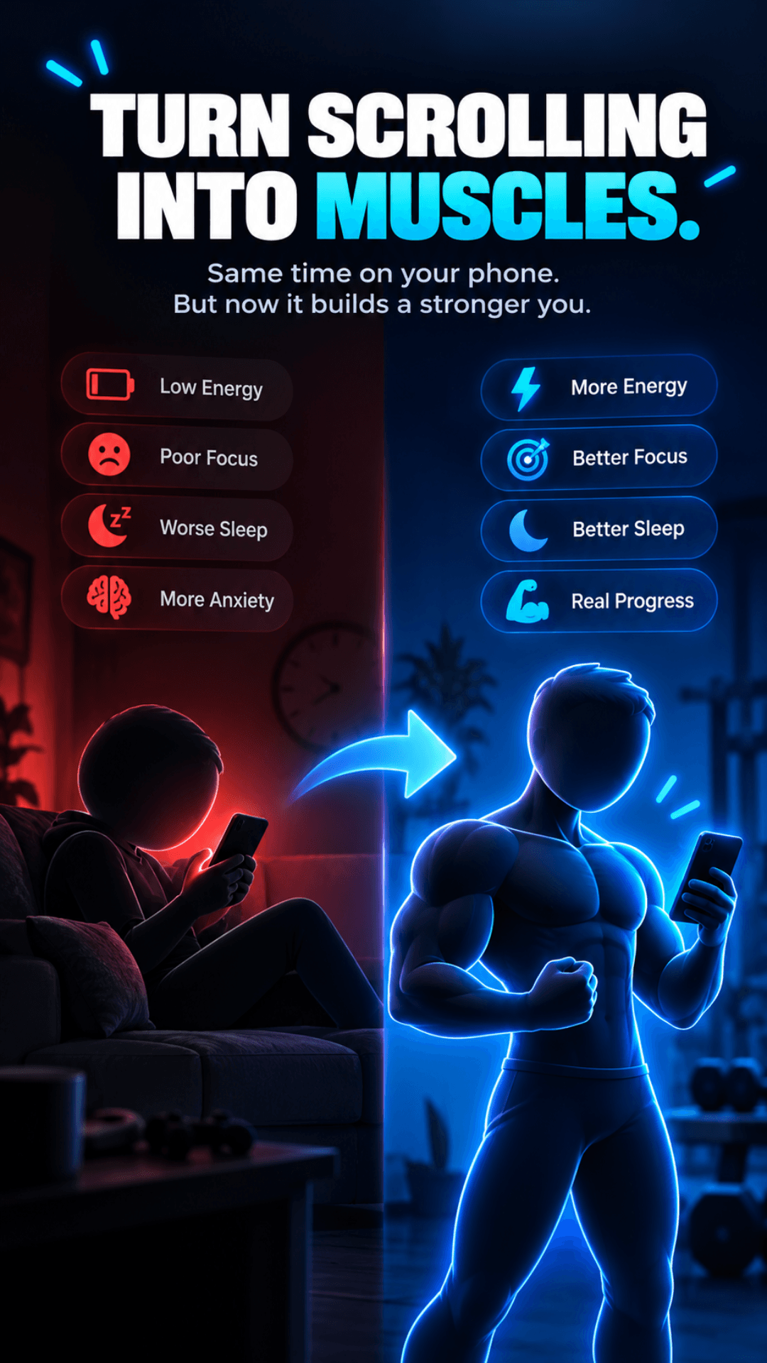 Turn Scrolling Into Muscles.